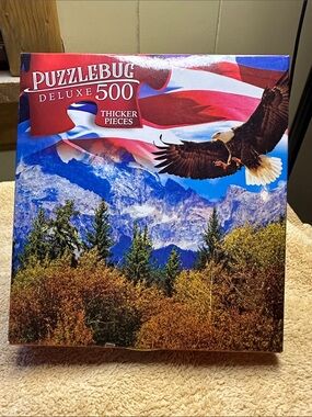 Puzzlebug Deluxe 500-Piece Jigsaw Puzzle - Eagle Mountain Scene (Multicolor)
